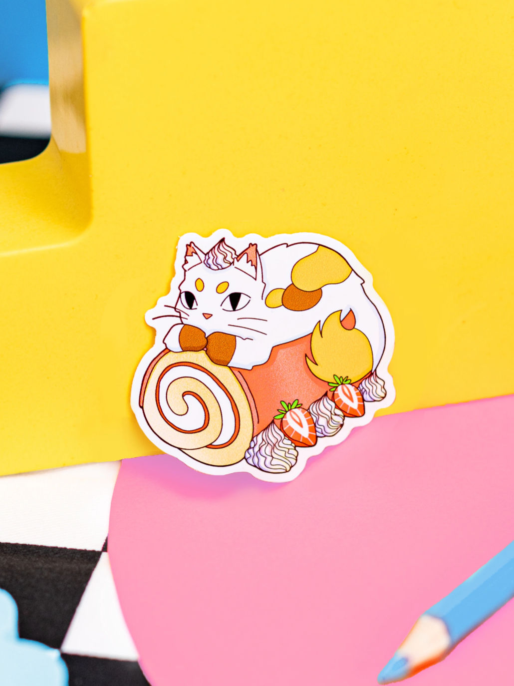 Swiss Roll Cat Sticker đ°đ±
