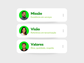 Valores de uma empresa de terceirização