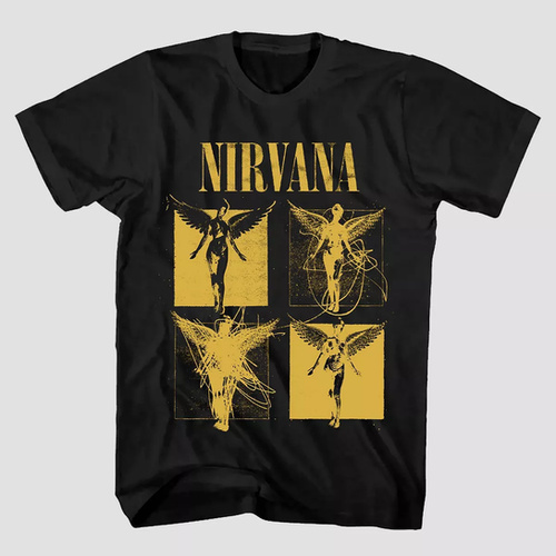 Men'S Nirvana Short Sleeve Graphic T-Shirt - Black | Urban Wave