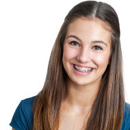 teenage girl smiling with braces
