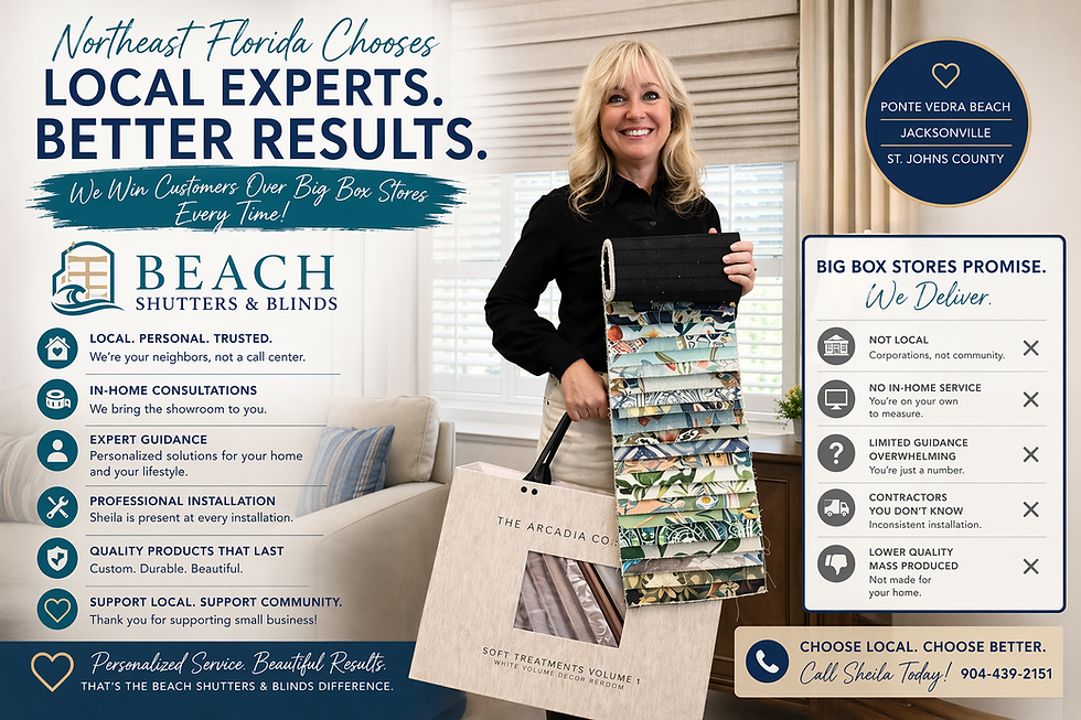 Why Northeast Florida Homeowners Are Choosing Local Window Treatment Experts Over Big Box Stores
