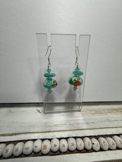 Cincinnati: Orange and aqua stacked beads