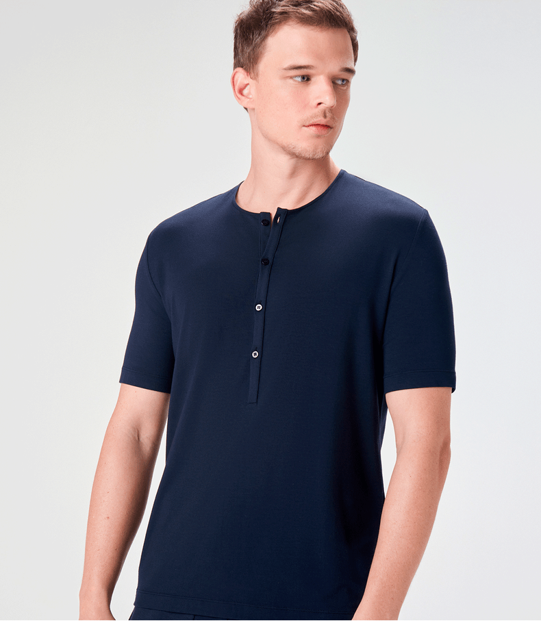 Camiseta Homemeeting Gola Botão Az Es Ricardo Almeida