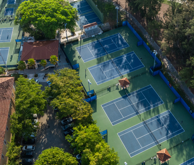 Biltmore Tennis Center showing indoor and outdoor courts with premium facilities representing Miami's luxury tennis experience
