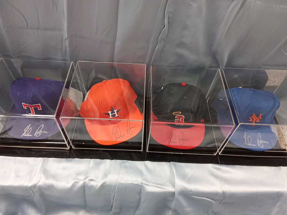 Thumbnail: Nolan Ryan Autographed Team Hat Set (Astros, Angels, Mets, Rangers)