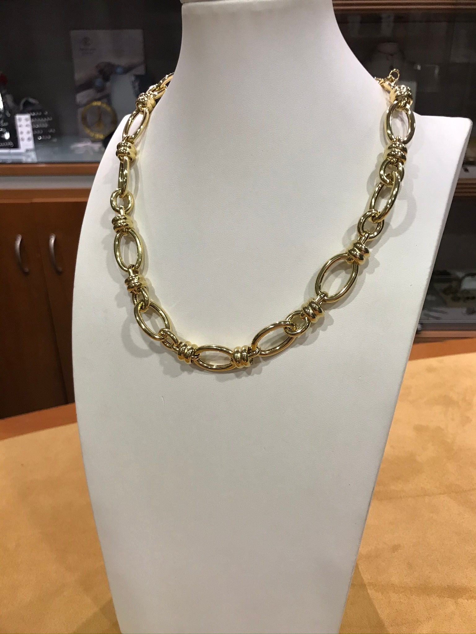 Collana girocollo in argento laminato oro giallo