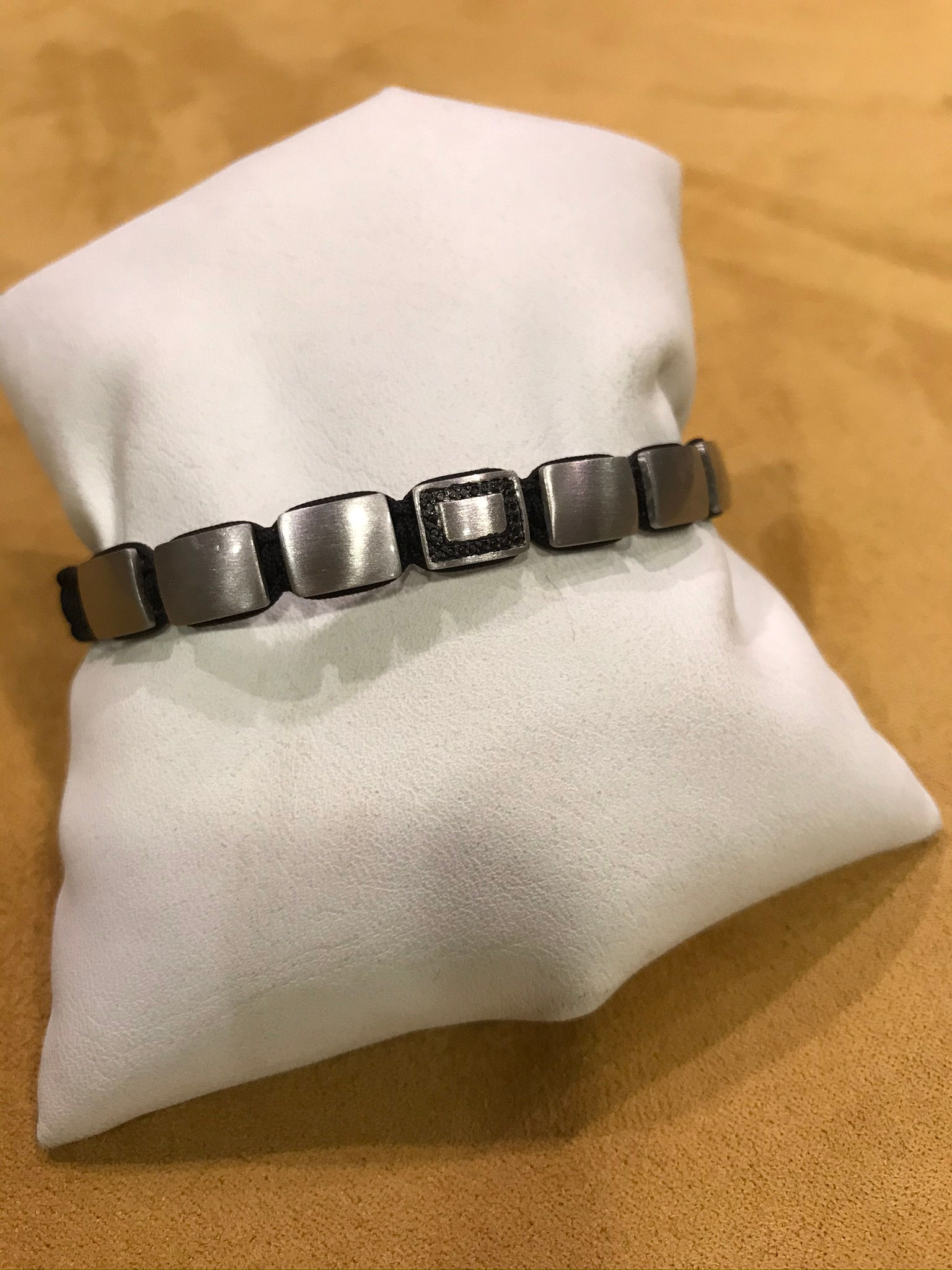 Bracciale Uomo Argento e diamanti neri