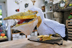 Anecdotes, atelier de Christine Röhlich à Pinsac - Le pélican est aussi en papi