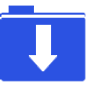 carpeta de descarga azul