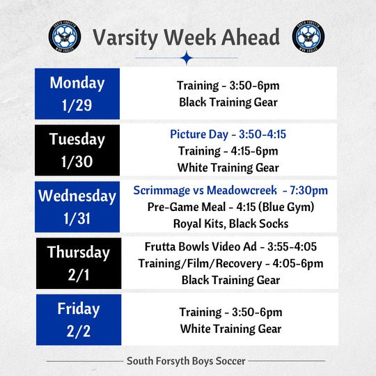 SFHS Boys - Varsity Pre-Game Meal