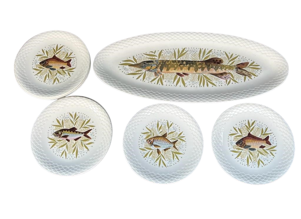 Vintage Gien Fish Plates (Lot 21) - SOLD