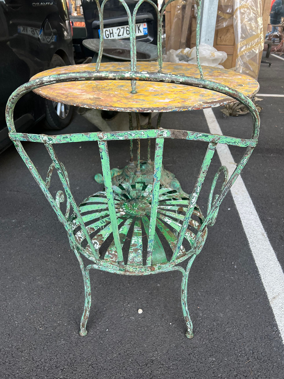 Thumbnail: Pair of Green Garden Chairs Lot 52