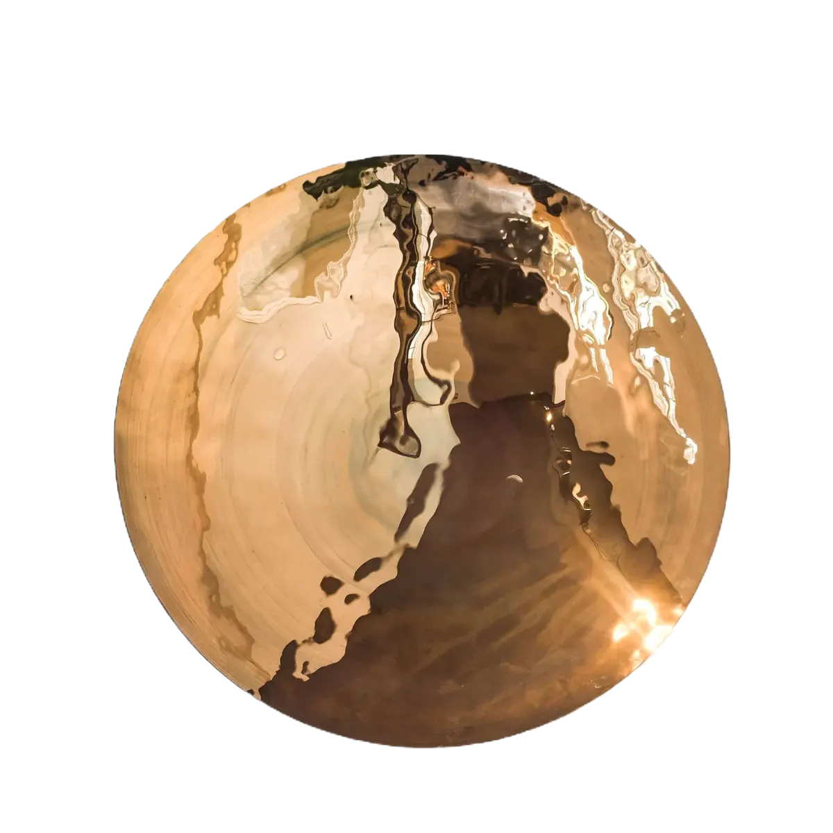 Prato de parede concavo bronze