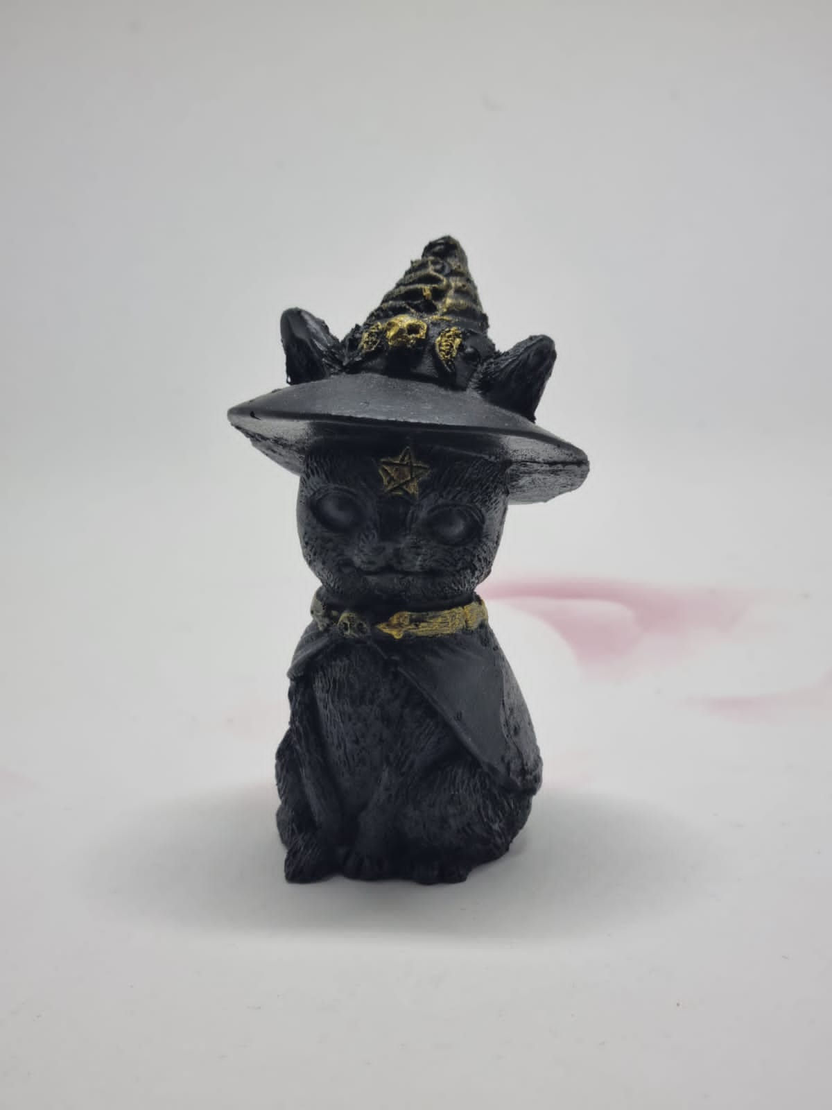Gato Bruxo com Chapéu Wicca 9 cm