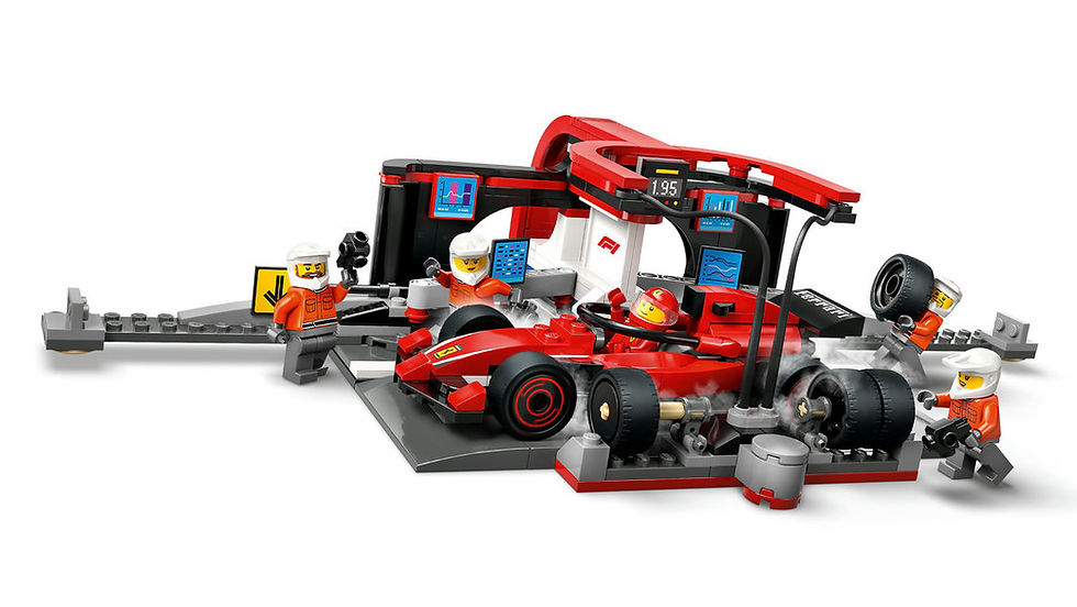 Thumbnail: LEGO® City F1® Pit Stop & Pit Crew with Ferrari Car 60443