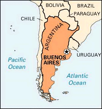 Argentina and Uruguay Map