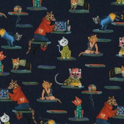 PURRSUIT OF COFFEENESS - CAT TOWER - NAVY