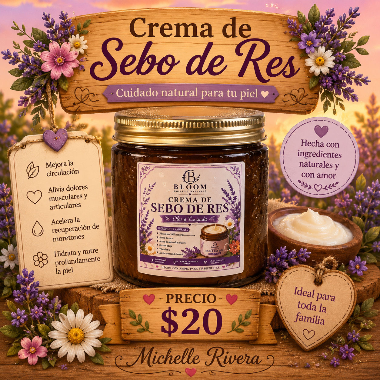 Crema de sebo de res
