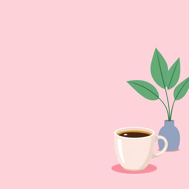 Pink and plain environment with a cup of coffee at the right side.jpg