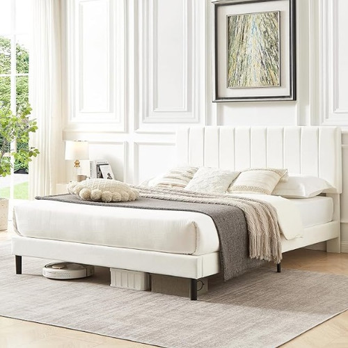 ハットリーヌ様   専用 Queen Bed Frame with Velvet Adjustable Upholstered Headboard