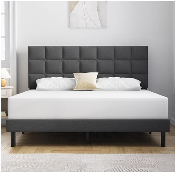 ハットリーヌ様   専用 Nissa Queen Upholstered Headboard - Grayish Beige | American