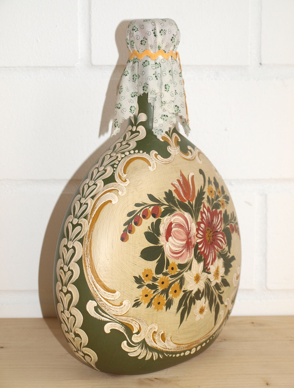 Miniaturbild: Deko (Nr.020) Keramikflasche groß Bauernmalerei Keller