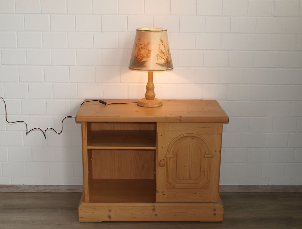 Miniaturbild: Lampe (Nr.939) Voglauer Tischlampe Anno 1900 Fichtenholz Einzelstück