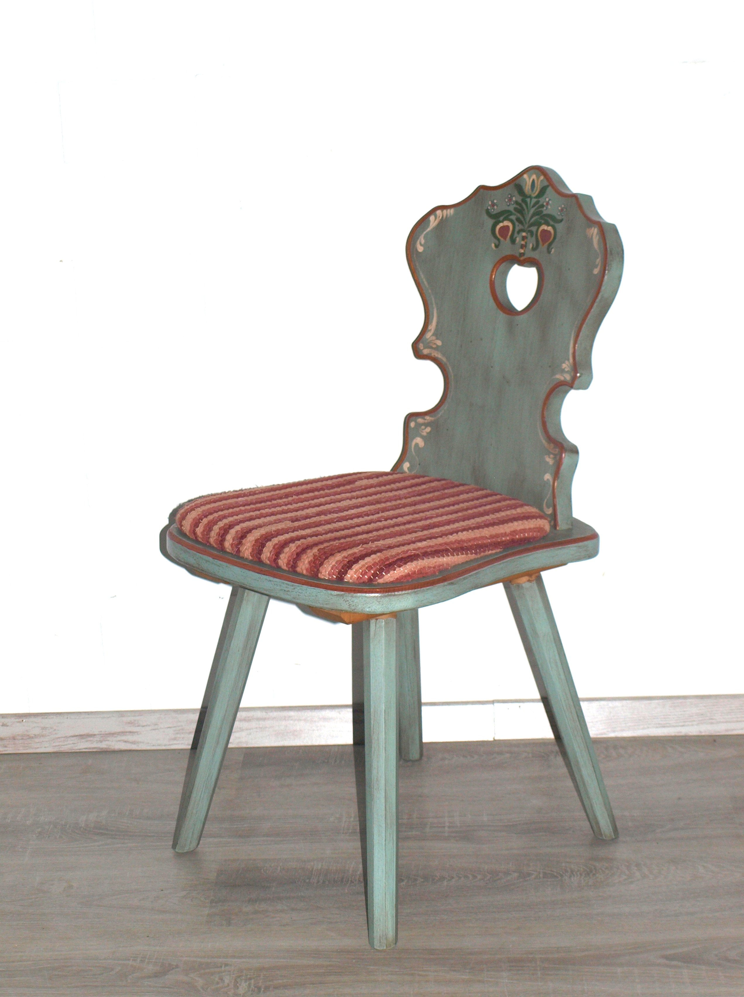 Stuhl (Nr.993) Voglauer Anno 1700 Fichte altblau massiv Fichtenholz