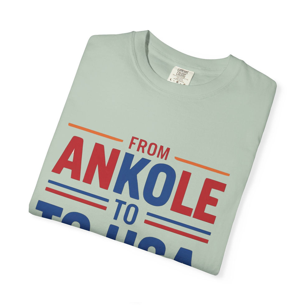 Thumbnail: From Ankole to USA - Unisex Garment-Dyed T-shirt, Pride Tee, Heritage Shirt