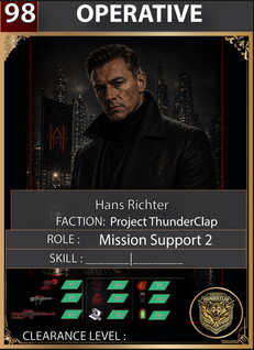Character card of Hans Richter from the UnderShadow universe.