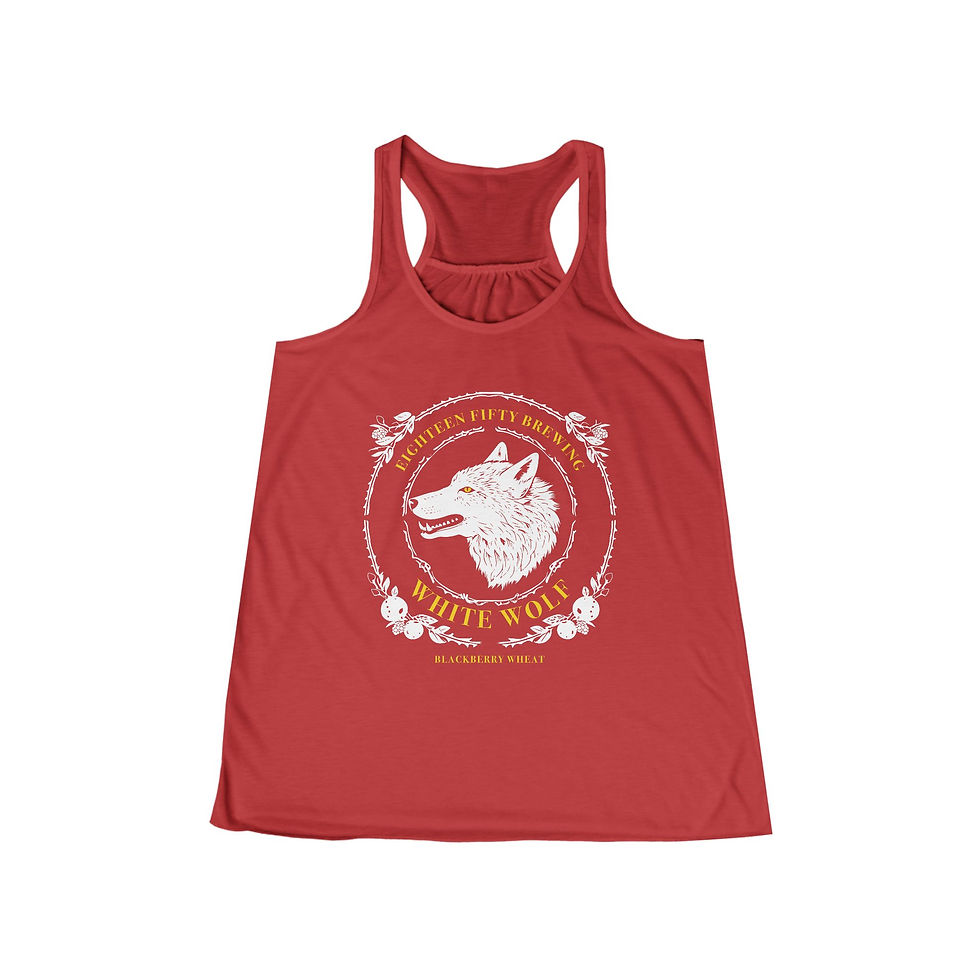 Thumbnail: White Wolf Logo Women’s Flowy Racerback Tank
