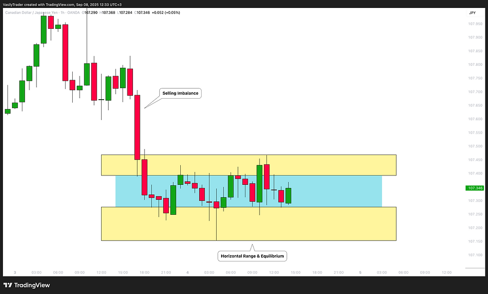 imbalance and equilibrium example after a bear run in forex market smart money concepts smc trading ict