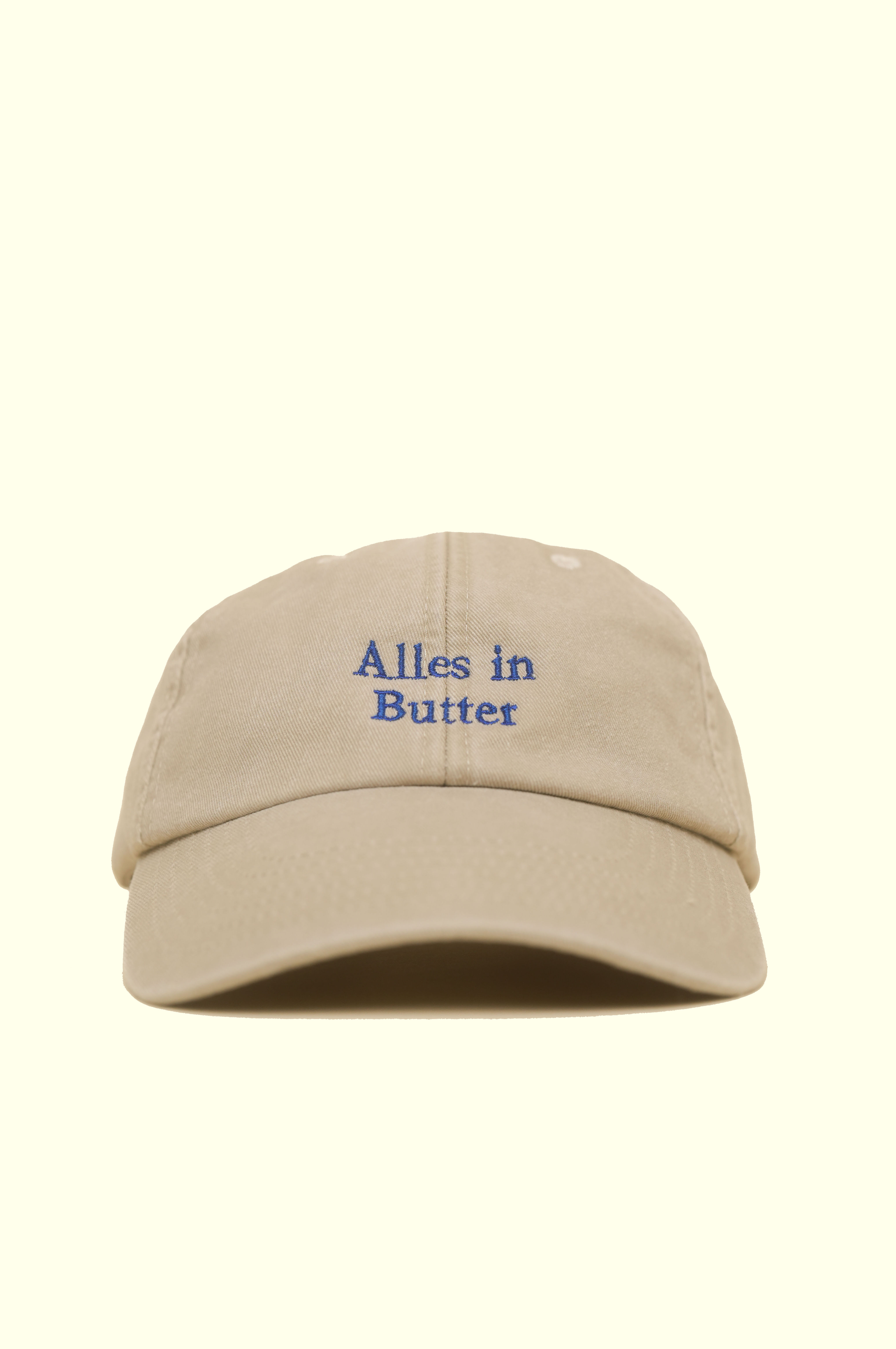 Pamula Vintage Cap „Alles in Butter“ aus 100 % Baumwolle mit hochwertiger Stickerei und verstellbarem Verschluss im lässigen