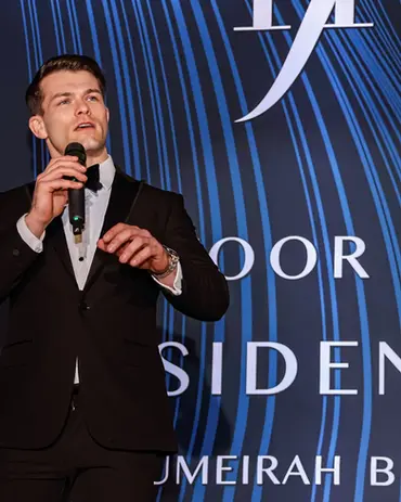 Nick Pritchard sings for Al Habtoor