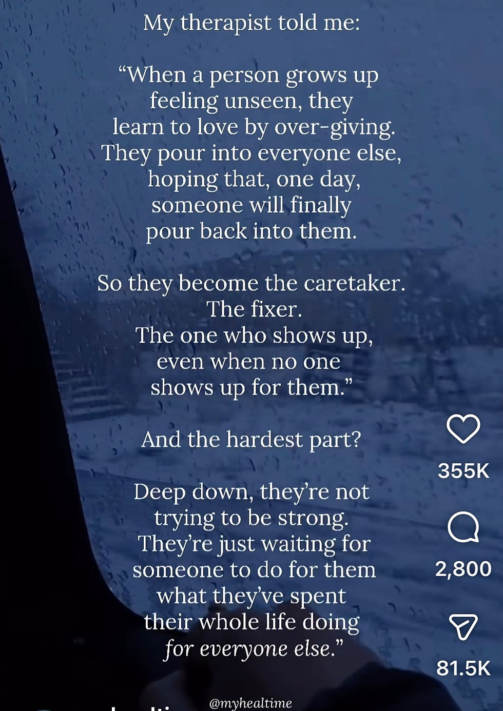 A pertinent post seen on social media, from @myhealtime