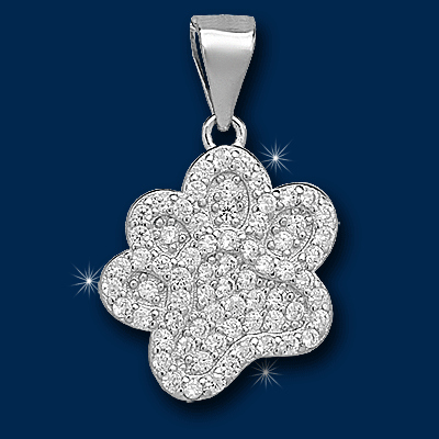 Pfote mit Zirkonia Steinen