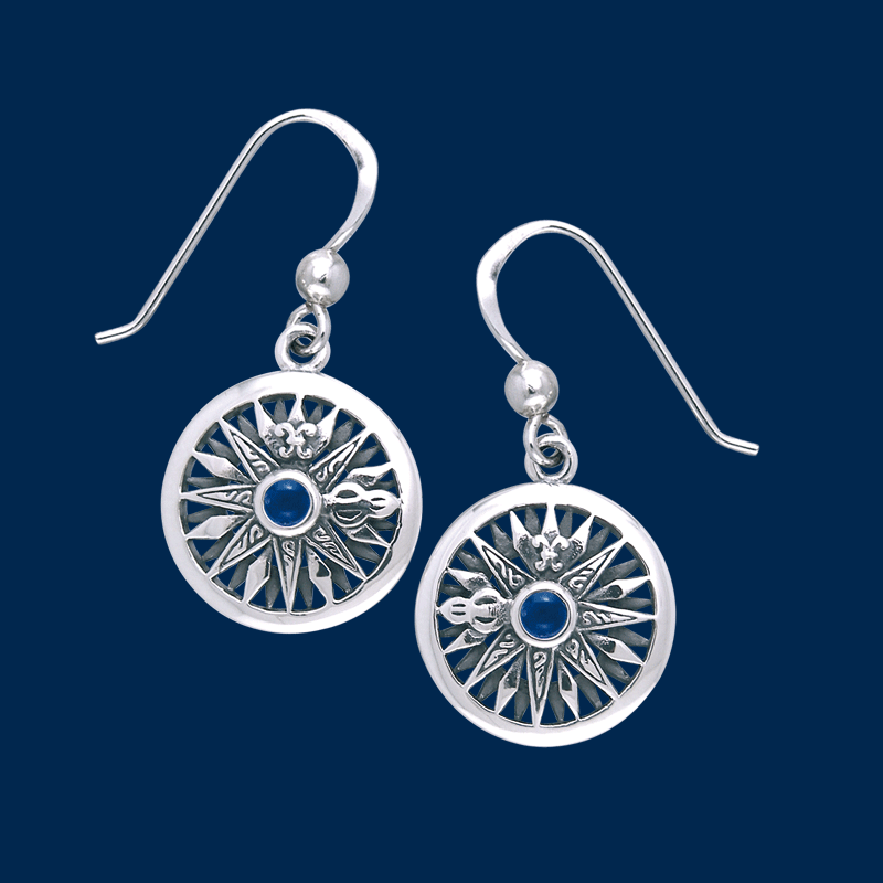 Kompass mit synth. Saphir