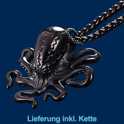 Octopus aus Edelstahl - schwarz