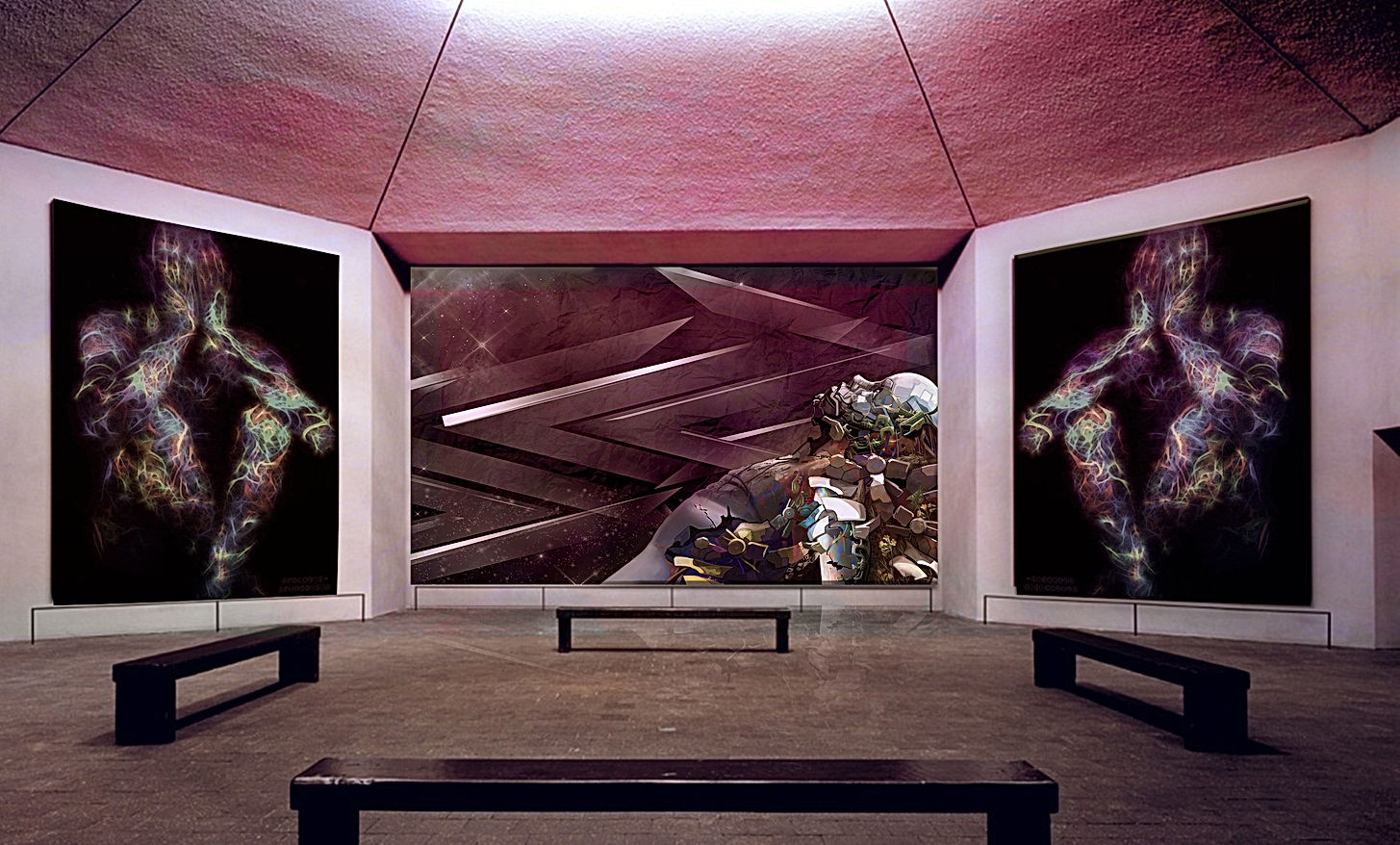 Mutin Art. Trois digital artworks for a museum. Spirit of time.