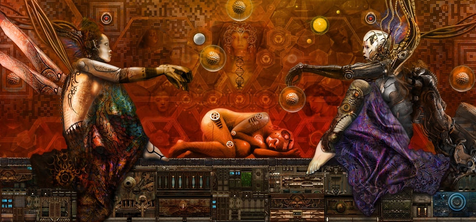 Thierry Mutin painting. 2015Post Human birth.jpg