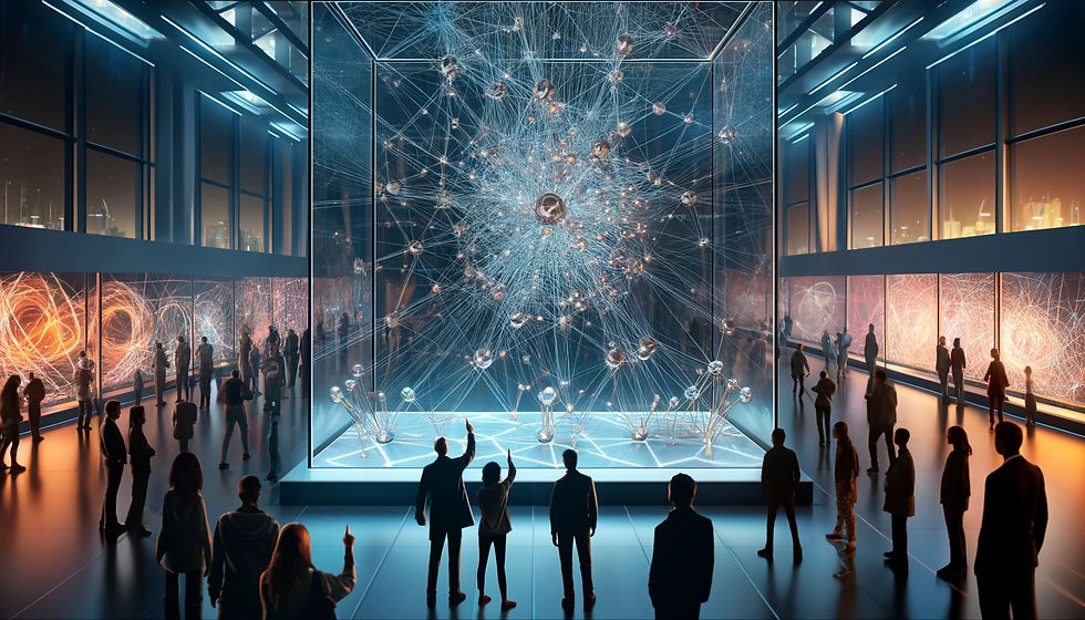 DALL·E 2024-04-10 09.36.31 - Create a large-format image depicting visitors interacting wi