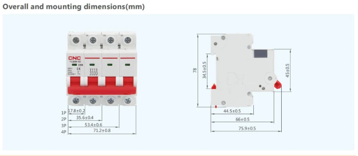 Thumbnail: Miniature circuit Breaker YCB6H-63-4P-C63
