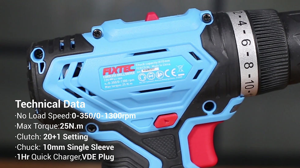 Thumbnail: '12V Lithium single speed Drill，VDE charger