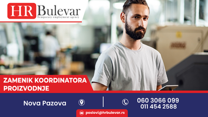 Zamenik koordinatora proizovodnje | Oglas za posao, Nova Pazova + Smeštaj