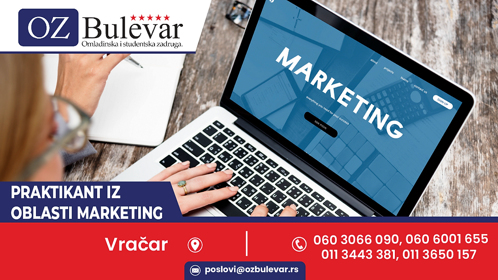 marketing praktikant, adobe program, oglas za posao, oglas, poslovi, posao, ozbulevar, omladinska zadruga
