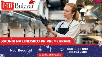 Radnik na linijskoj pripremi hrane | Oglas za posao, Novi Beograd + smeštaj + 80.000