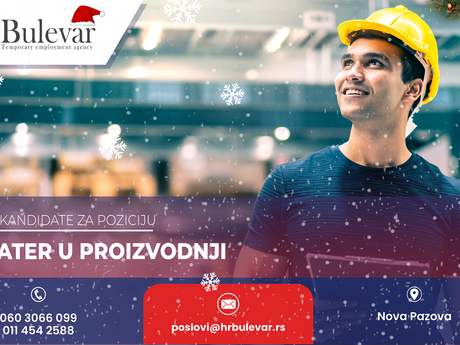 Operater u proizvodnji | Oglas za posao, Nova Pazova + smeštaj