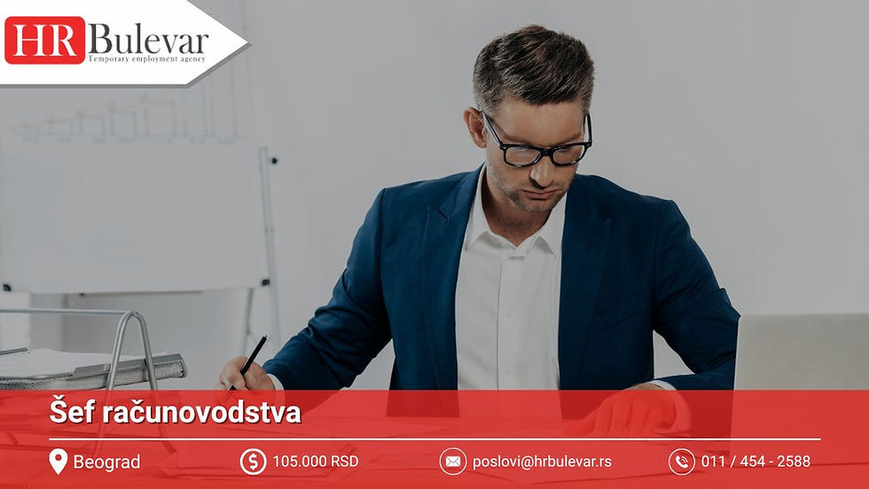 Šef računovodstva radi u kancelariji