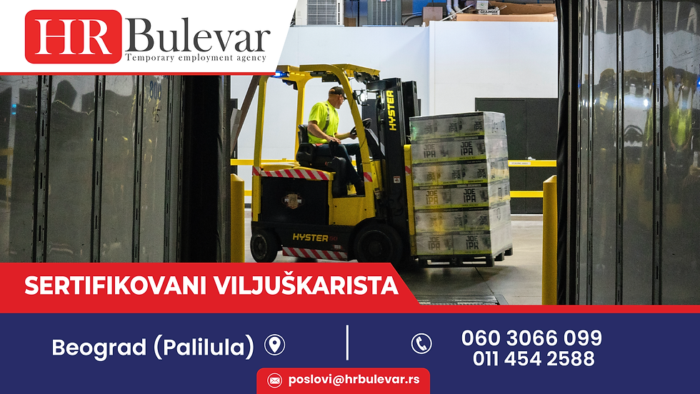 viljuškarista, viljuškarista sa sertifikatom, radnik, skladište, istovar utovar, poslovi, posao, oglas za posao, oglasi, prijava, agencija za zapošljavanje, hr bulevar agencija
