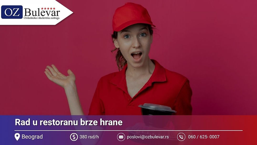 Student radi u restoranu brye hrane